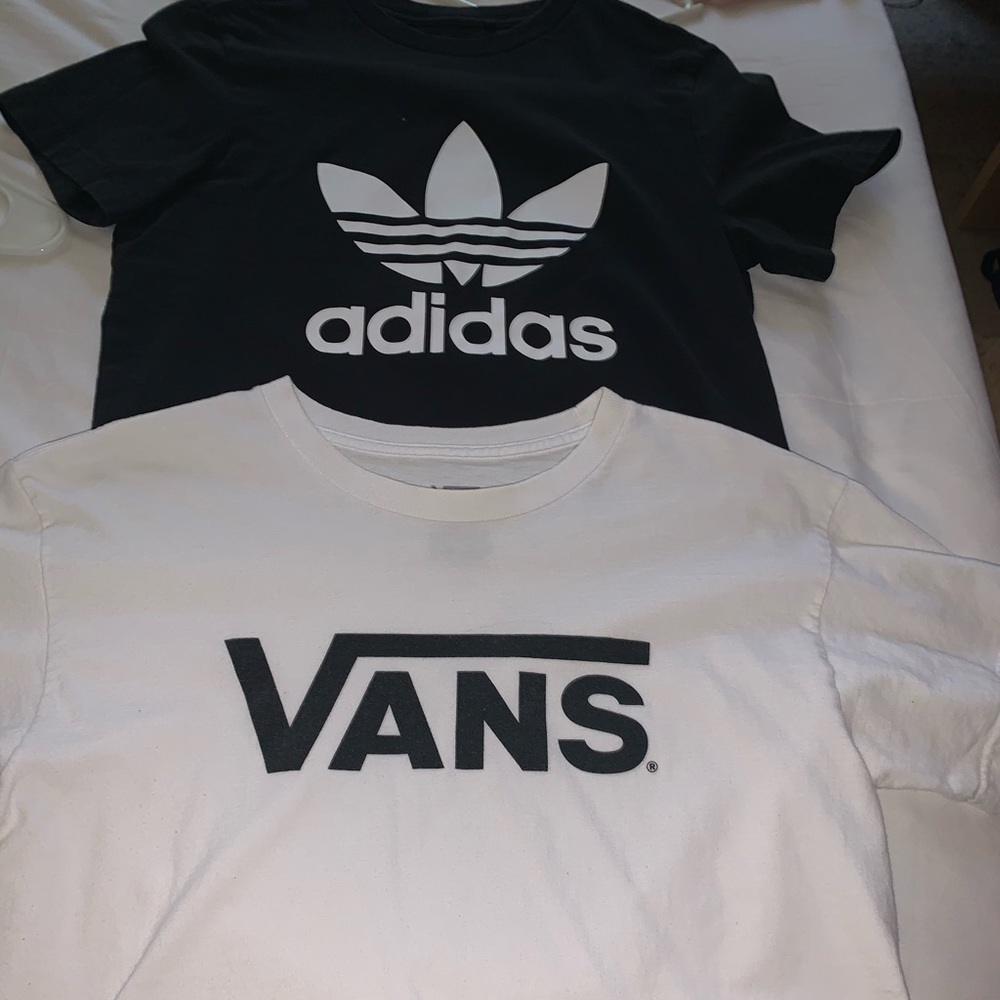 CROPPED vans and adidas logo t shirts SET